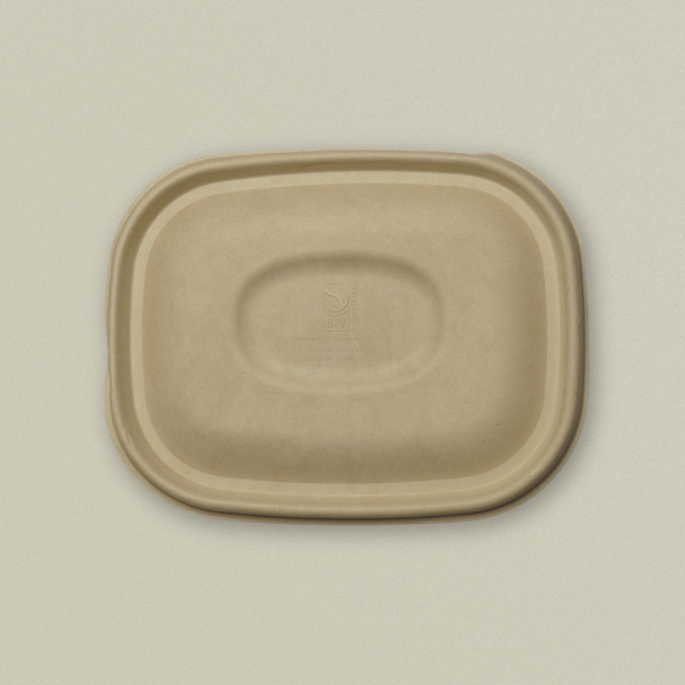 1000ml (34oz) Global Sugarcane Bagasse Container with Lid