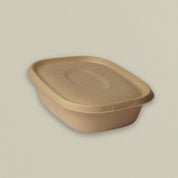 1000ml (34oz) Global Sugarcane Bagasse Container with Lid
