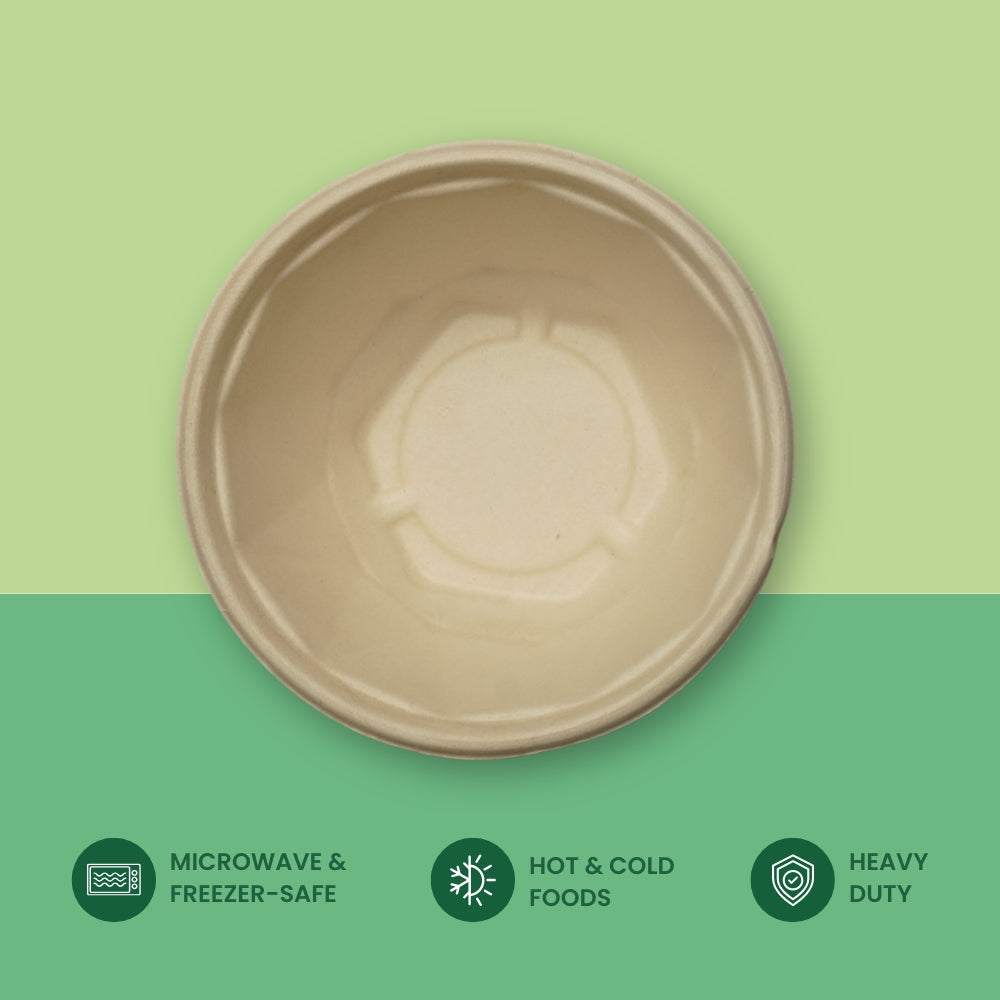 1250ml (42oz) Diamond Sugarcane Bagasse Container with Lid