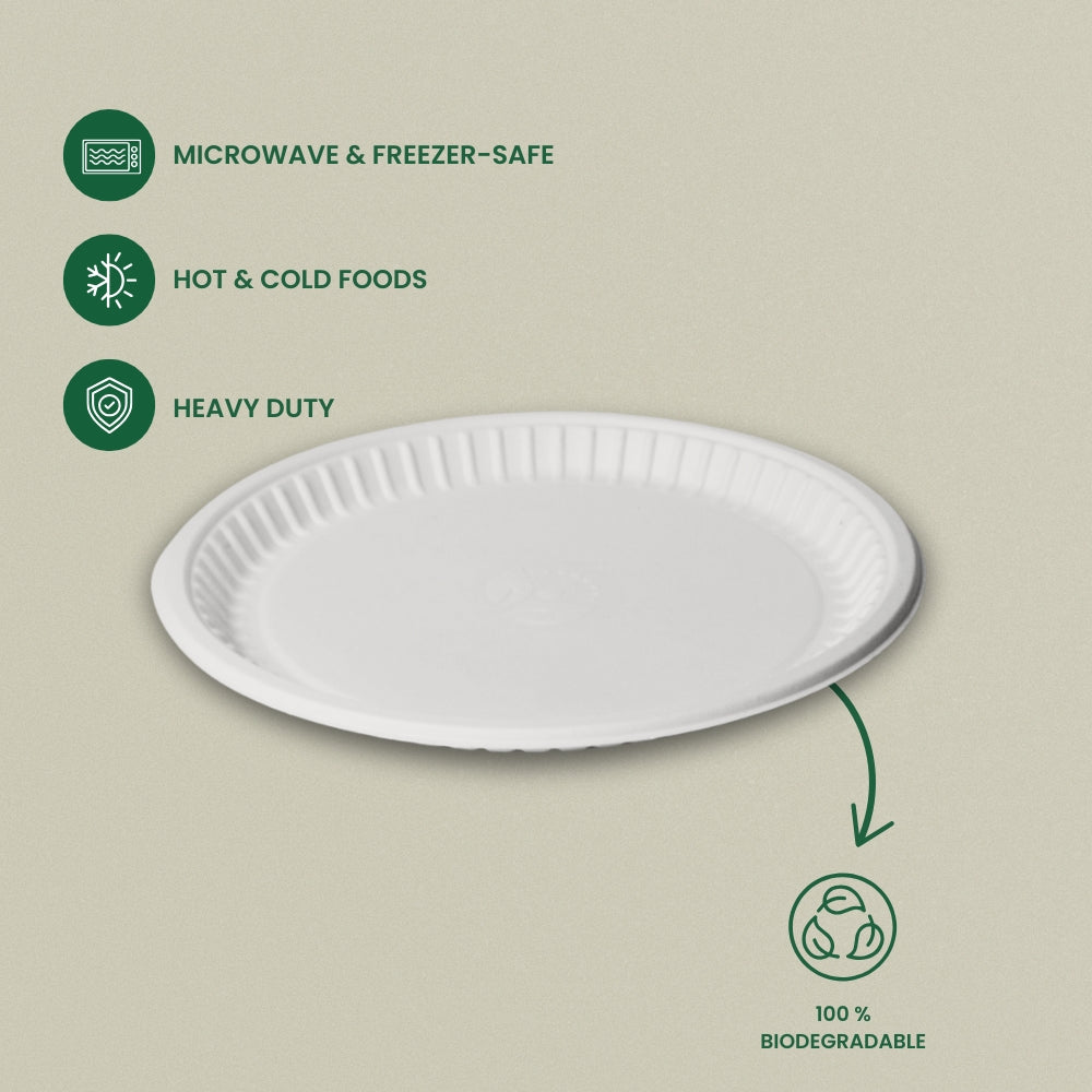 12" Round Sugarcane Bagasse Plate