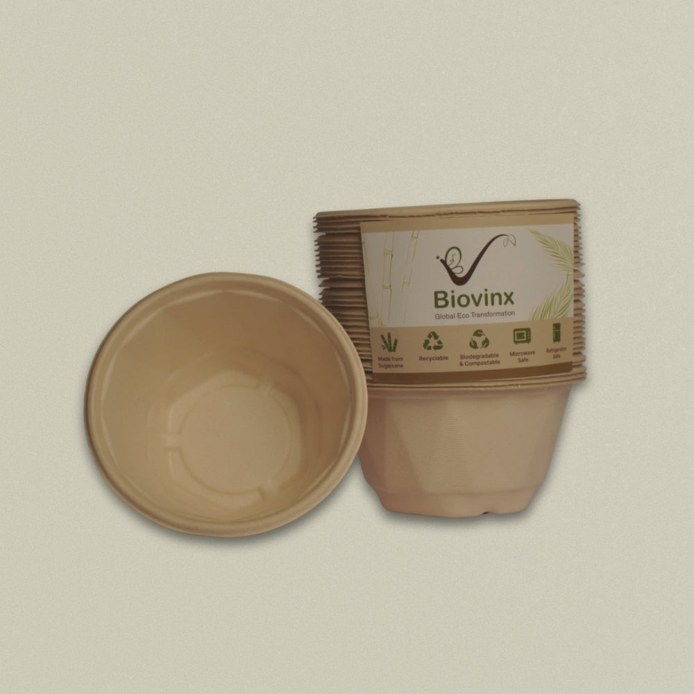 1250ml (42oz) Diamond Sugarcane Bagasse Container with Lid