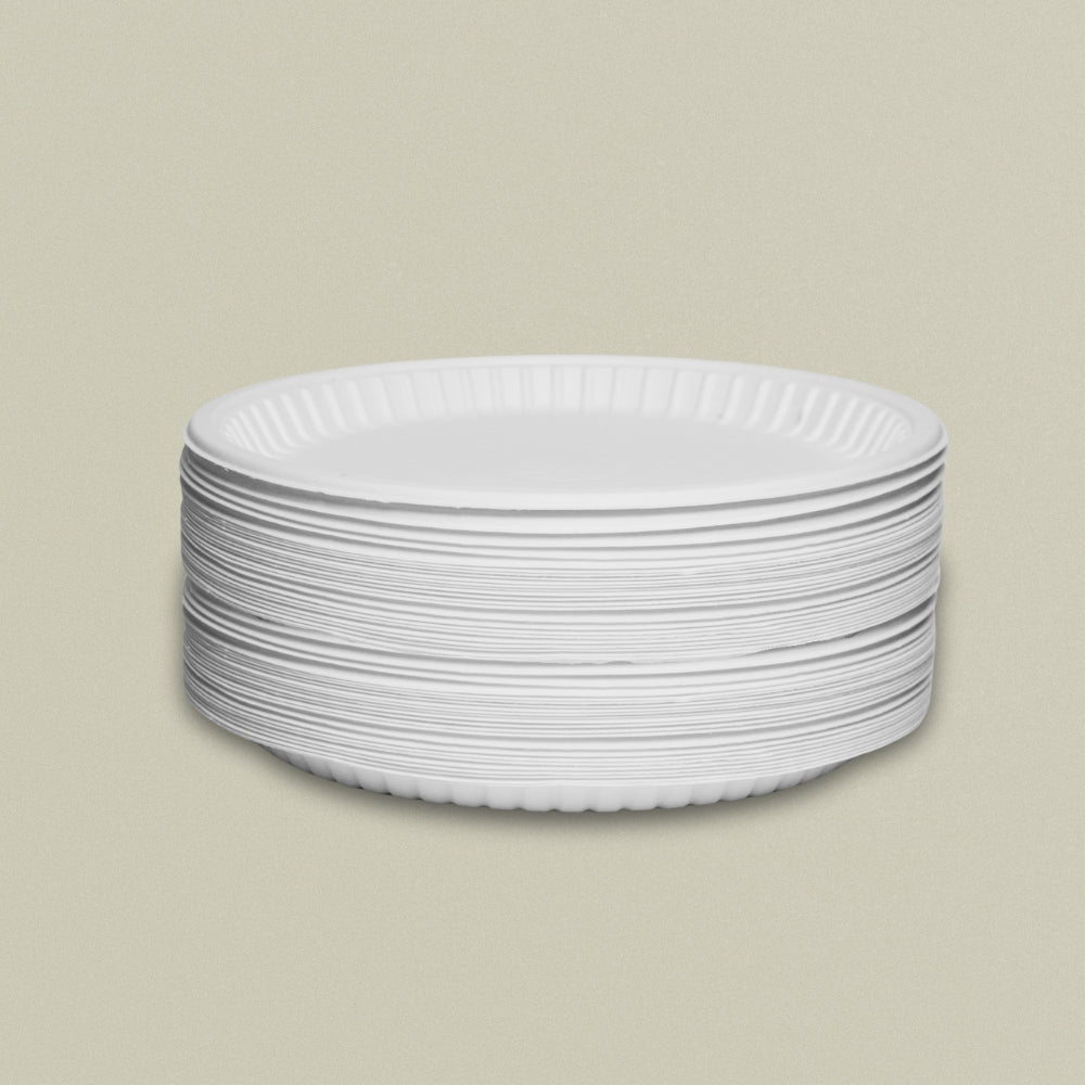 12" Round Sugarcane Bagasse Plate