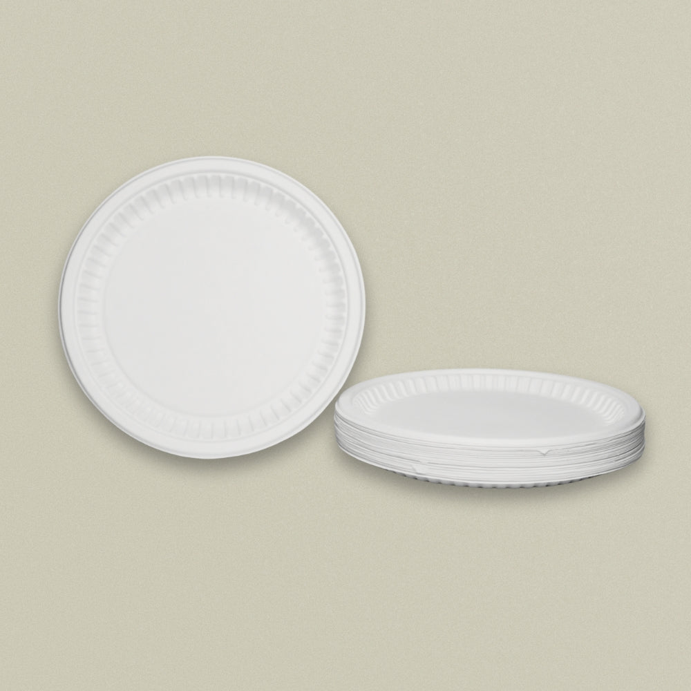 12" Round Sugarcane Bagasse Plate