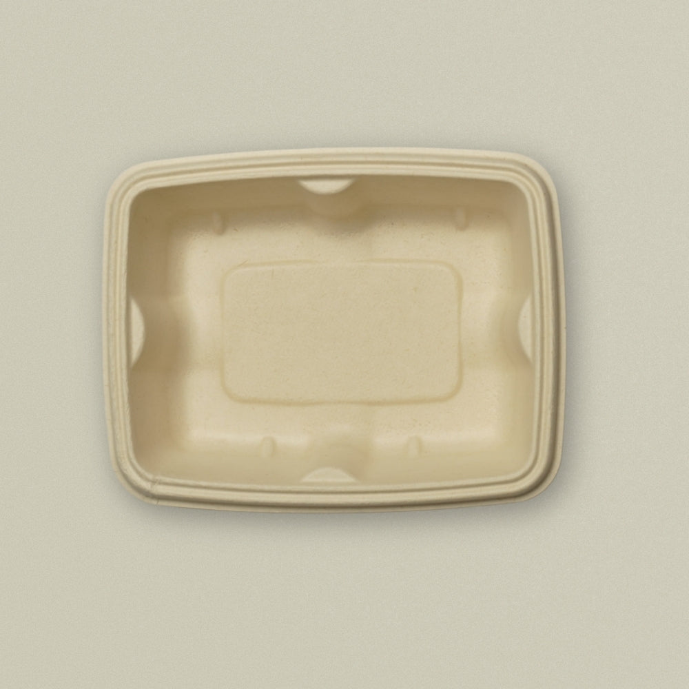 500ml (17oz) Rectangular Sugarcane Bagasse Container with Lid