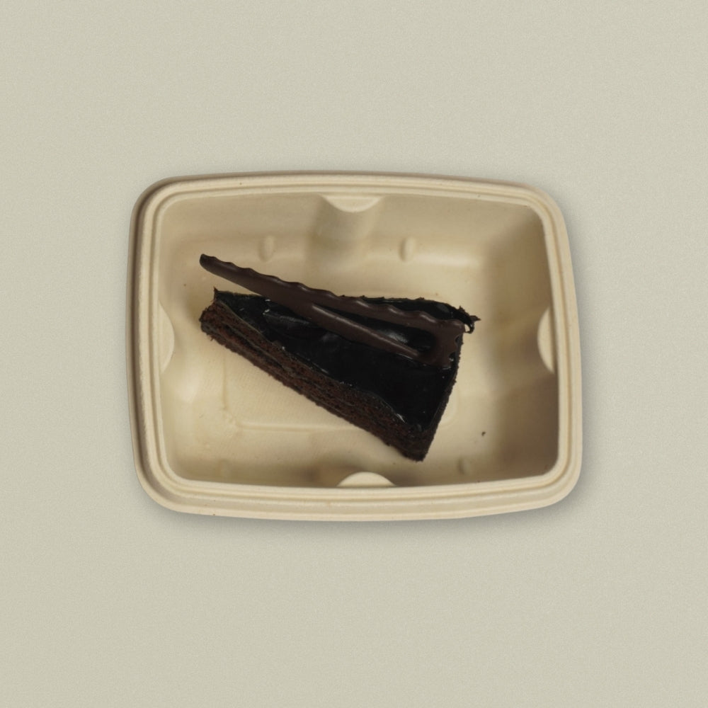 500ml (17oz) Rectangular Sugarcane Bagasse Container with Lid