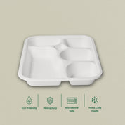 5cp Premium Sugarcane Bagasse Meal Tray