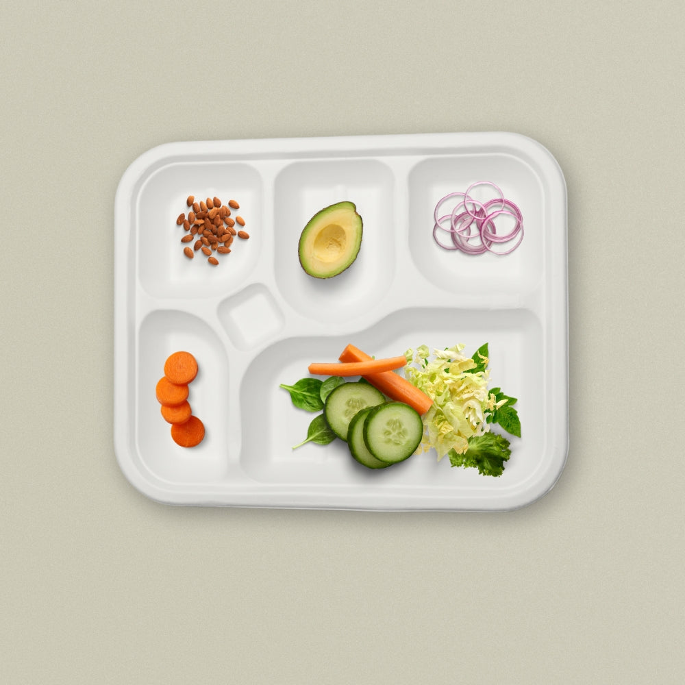 5cp Premium Sugarcane Bagasse Meal Tray