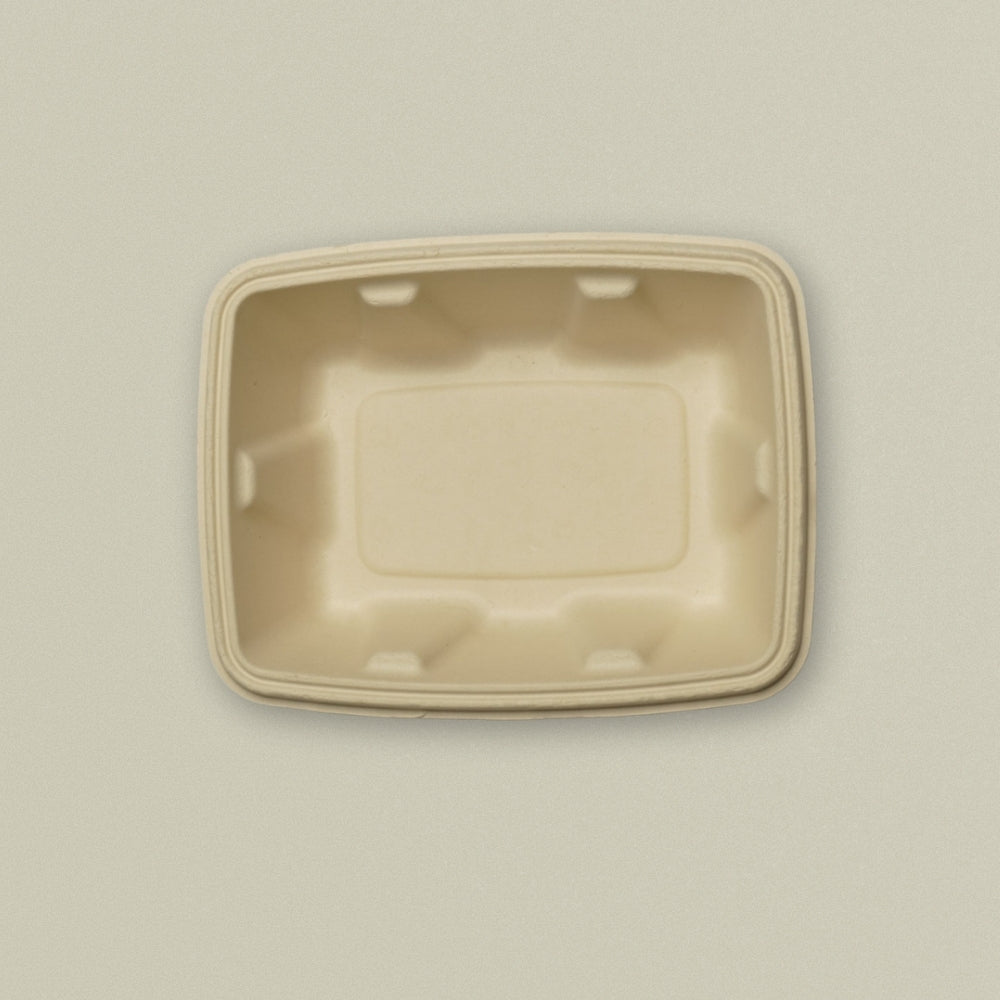 750ml (25oz) Rectangular Sugarcane Bagasse Container with Lid