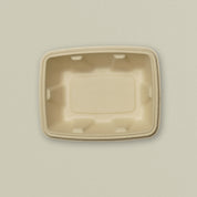 750ml (25oz) Rectangular Sugarcane Bagasse Container with Lid
