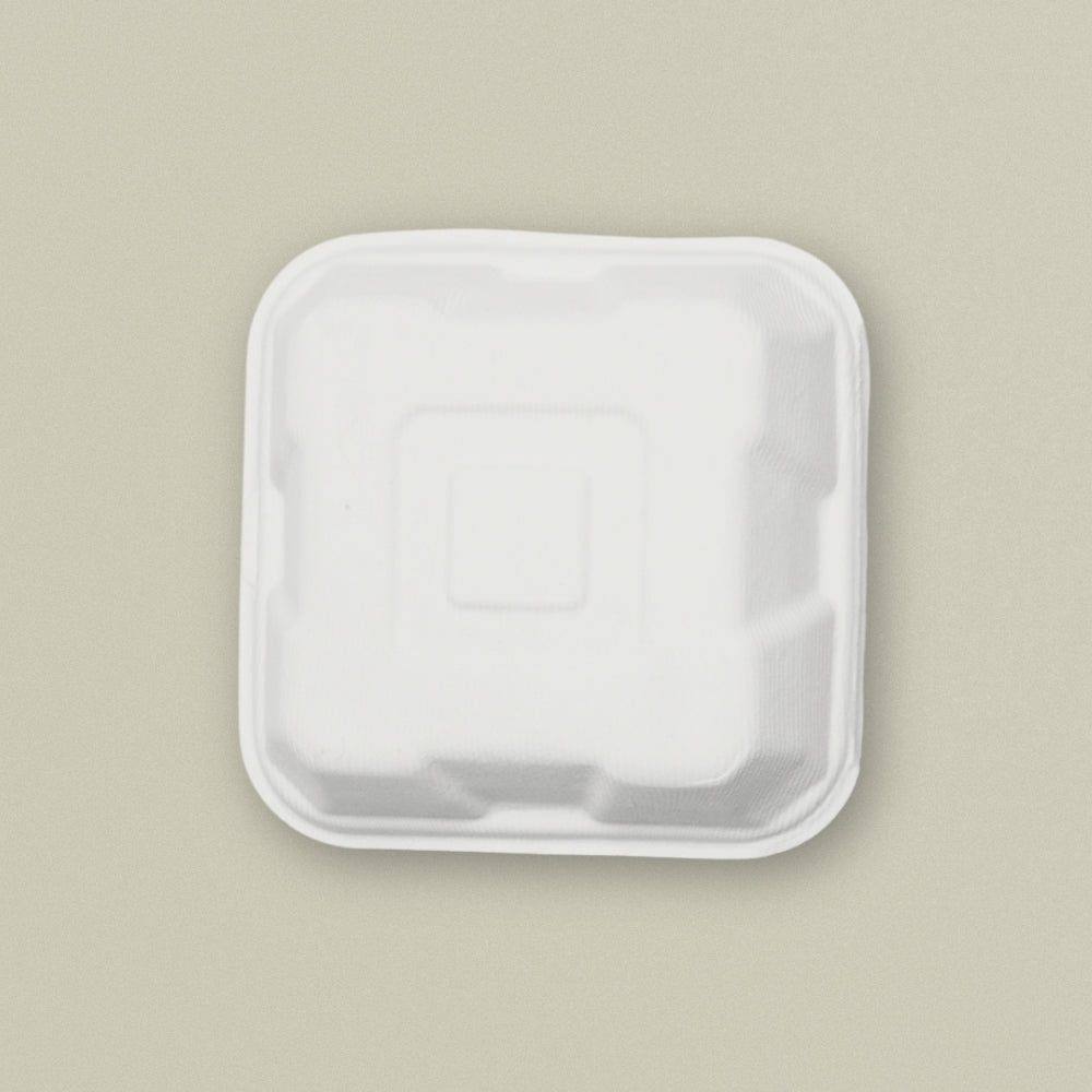 6x6" Sugarcane Bagasse Clamshell