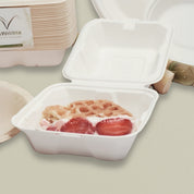 6x6" Sugarcane Bagasse Clamshell