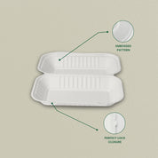 9x6" Sugarcane Bagasse Clamshell