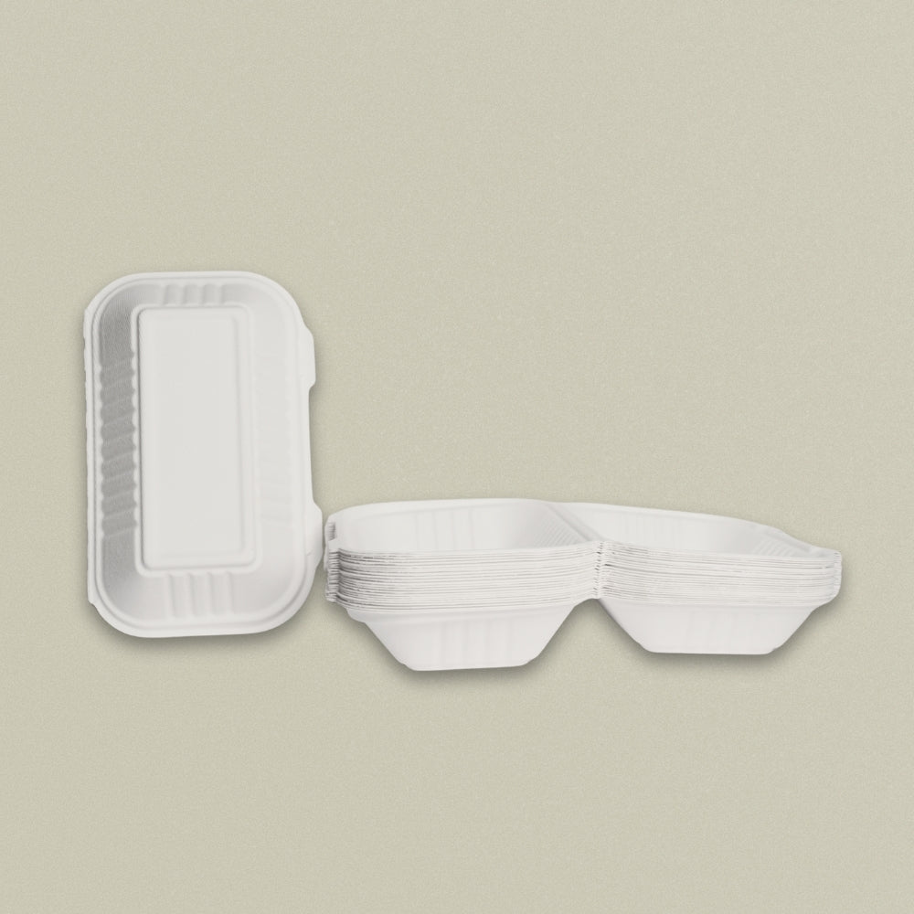 9x6" Sugarcane Bagasse Clamshell
