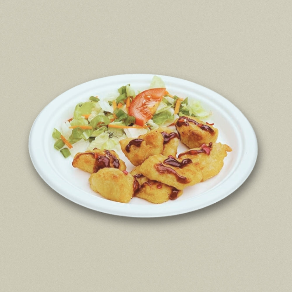 11" Round Sugarcane Bagasse Plate - Heavy Duty