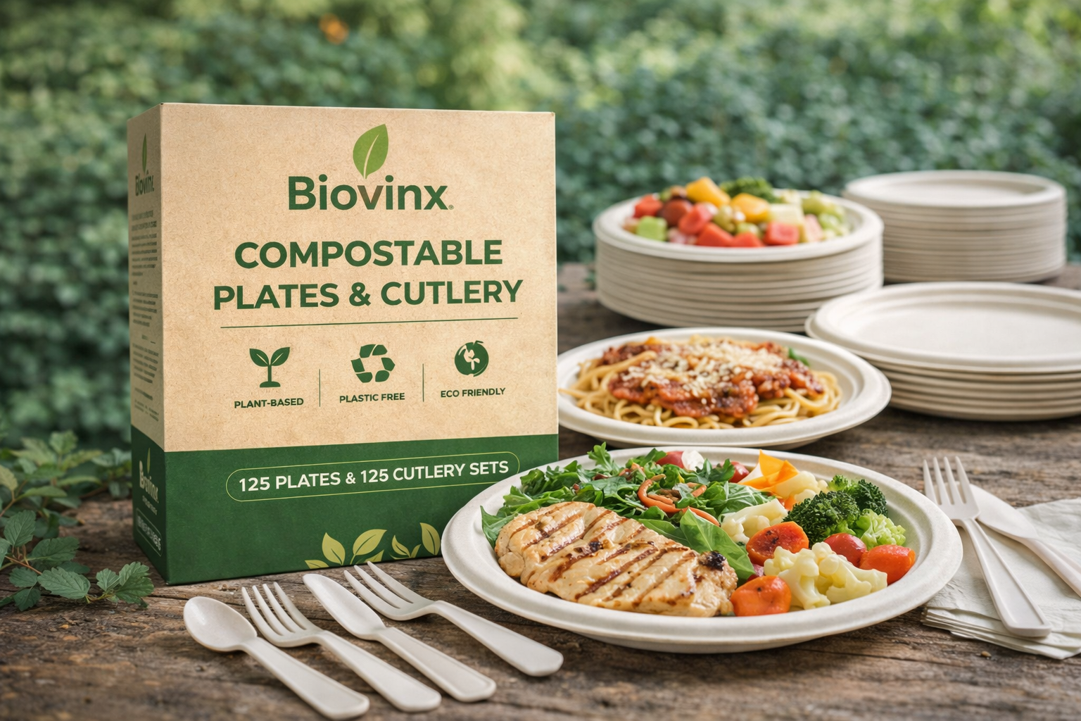 Compostable plates and cutlery
