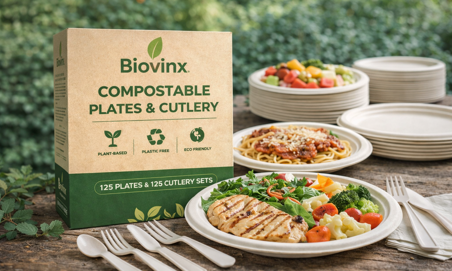 Compostable plates and cutlery
