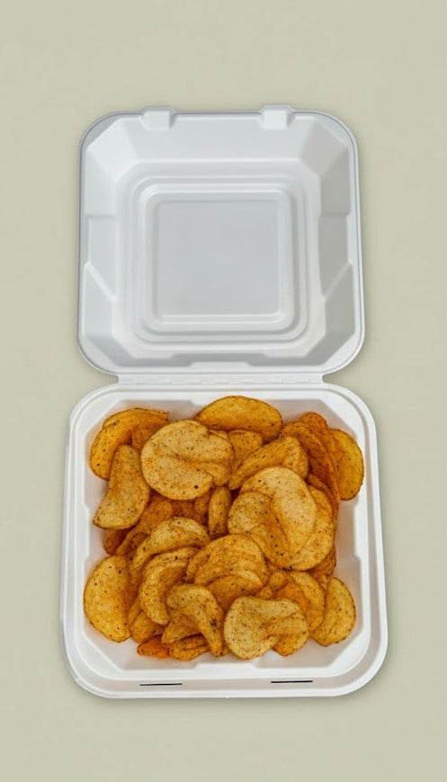 9x9" Sugarcane Bagasse Clamshell