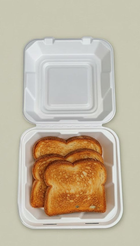 9x9" Sugarcane Bagasse Clamshell