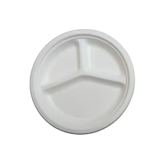 10” 3 cp plate Premium Sugarcane Bagasse